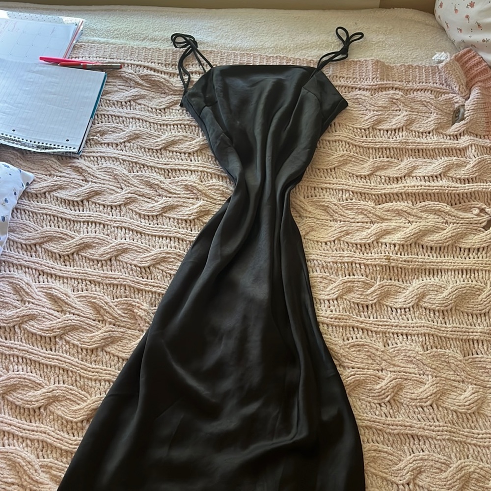 silk princess polly maxi black dress
